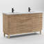 Ensemble de meuble-lavabo à double cuve 60 "avec lavabo en résine, robinet, assemblage requis-250702348