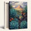 «Blue Agave Plants and Orange Cactus Flowers Near Rocky Mesa», art mural-133222119