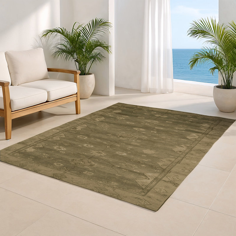 Tapis intérieur et extérieur brun Overdyed, Rectangulaire 2 pi x 3 pi