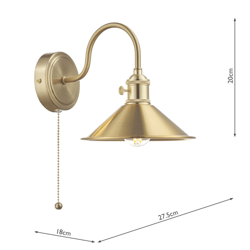 Wall Light, Natural Brass, Gold