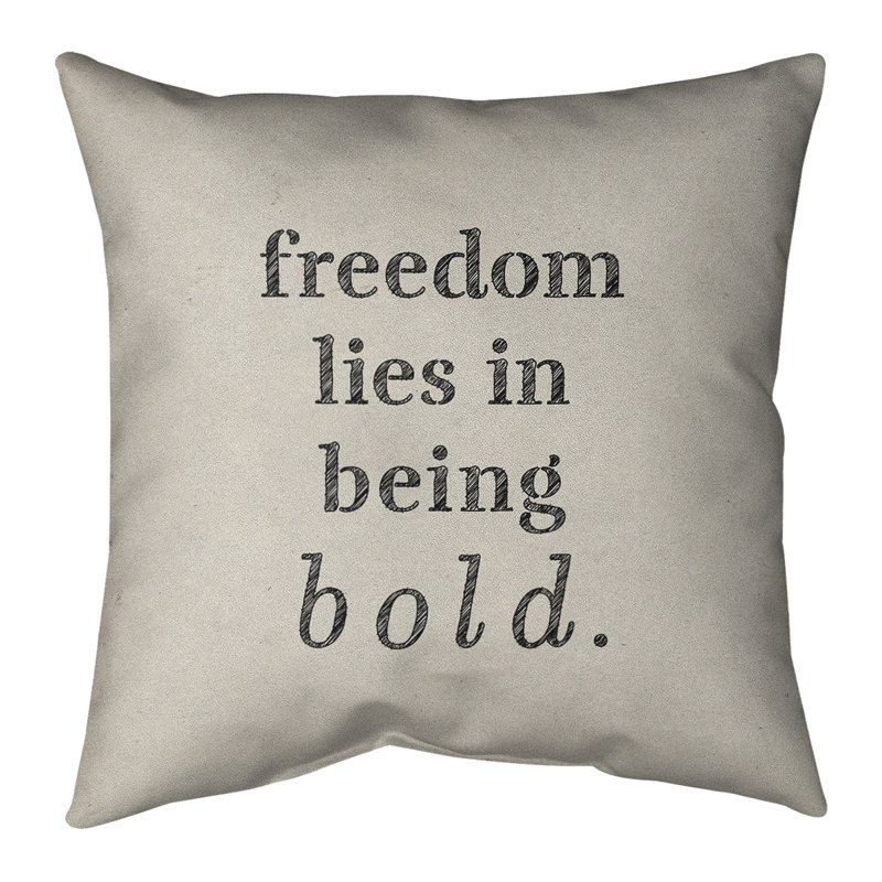 Coussin «Hand Bold», 18 po x 18 po, Blanc / Noir