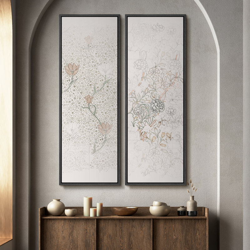 «Vintage Landscape Wall Art», ensemble de 2 toiles encadrées 20 x 60 pouces, Noir, noir, noir, noir
