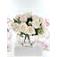 Pivoines dans un vase en verre, arrangement floral artificiel français 