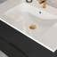 Meuble-lavabo flottant mural de 30 po avec lavabo en céramique et tiroirs en U noirs, conception élégante, grande solution de rangement, matériau à utilisation longue durée, processus d'assemblage rapide et moderne
