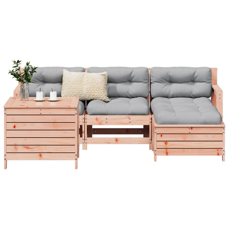 Adrianne 62cm Wide Rectangle Patio Sofa, Grey, Brown