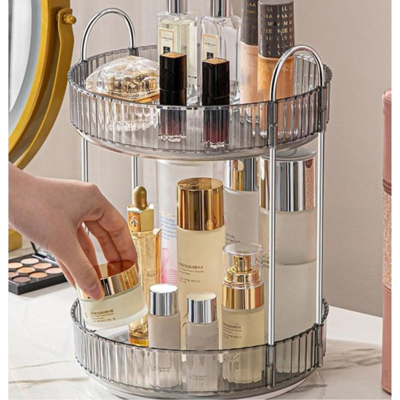 Acrylic Makeup Organiser, Grey