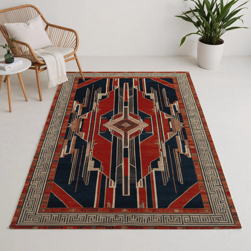 Tapis intérieur et extérieur ArtDeco, Rectangle 5 pi x 7 pi