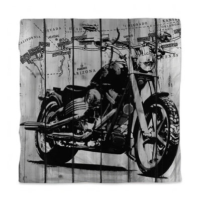 American Motorcycle Gray Duvet Cover | Home Decor Bedding