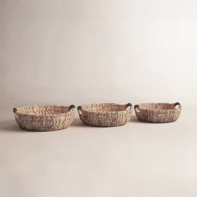 Ensemble de 3 paniers ronds en osier