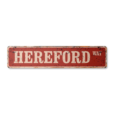 Hereford Street Sign Heavy Duty Plastic 6" X 24"