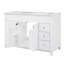 Meuble-lavabo 46 po sans lavabo, armoire seulement, 6 tiroirs à fermeture en douceur et portes doubles avec tablettes à 2 niveaux, pieds en pin massif, blanc