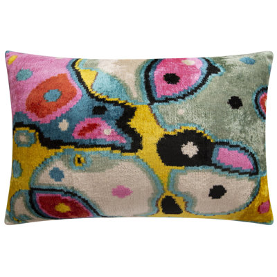 Coussin décoratif en velours de soie Bold Abstract