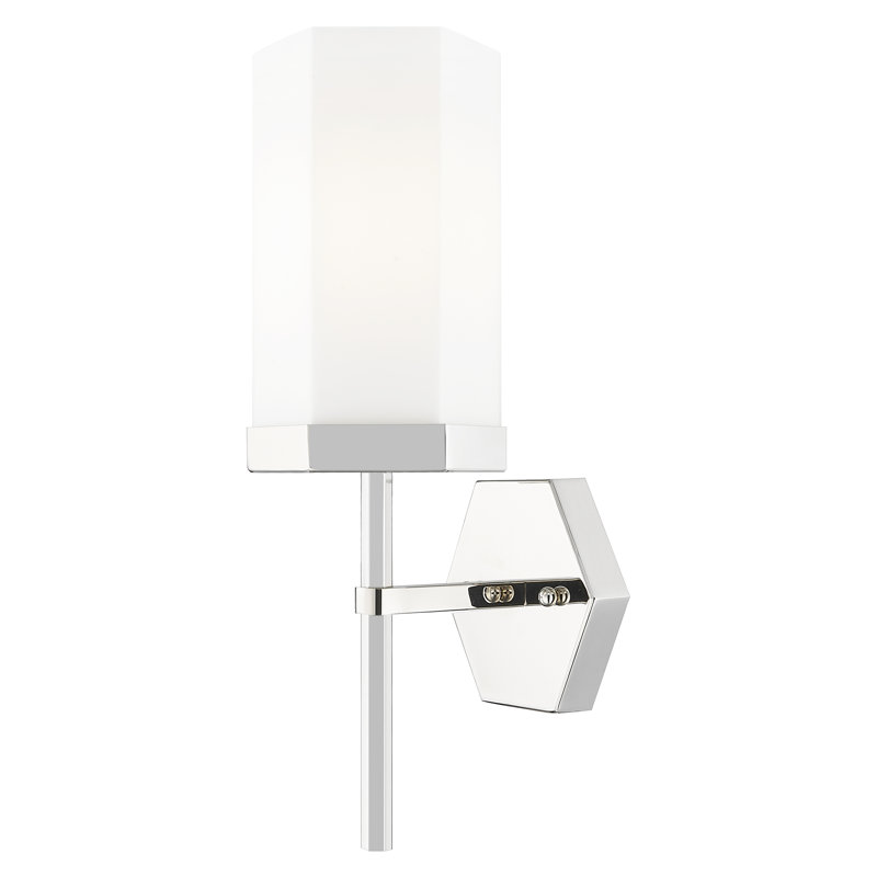 Downtown Urban - Neilson - 1 Light 5" Wall-mounted Sconce , Polished Nickel, Matte White