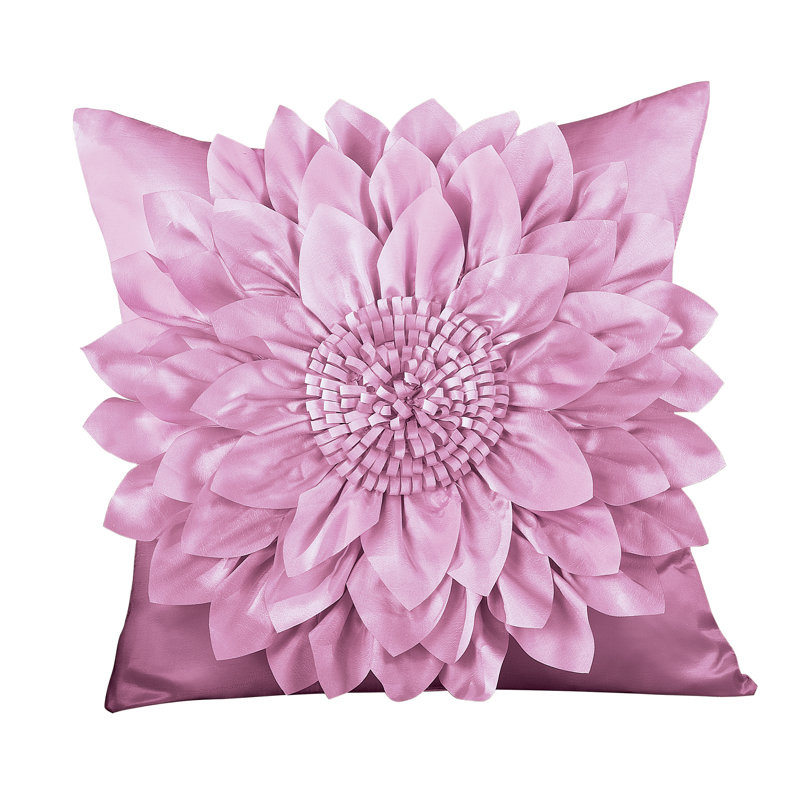 Luxurious Rose Satin Floral 17" Pillow Cover