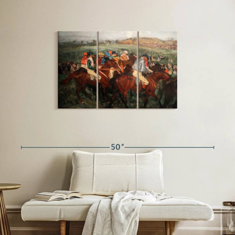 Sirci Gentlemen Jockeys avant le départ, H 24 po x l 38 po