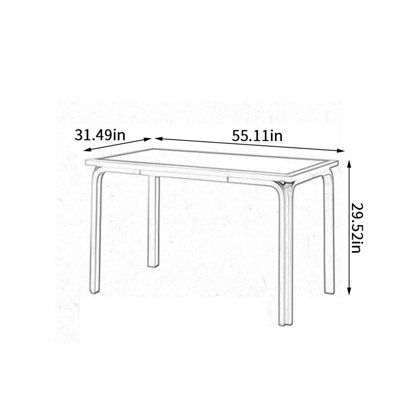 Bureau d'écriture Creative Creative, Bleu clair, H 29,52 po x l 55,11 po x P 31,49 po