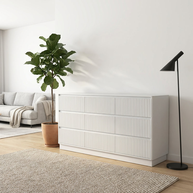 Commode moderne à neuf tiroirs avec rangement spacieux et fonctionnalité polyvalente