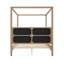 Lit plateforme à baldaquin en bois avec tête de lit tapissier et aucun sommier requis-129422248