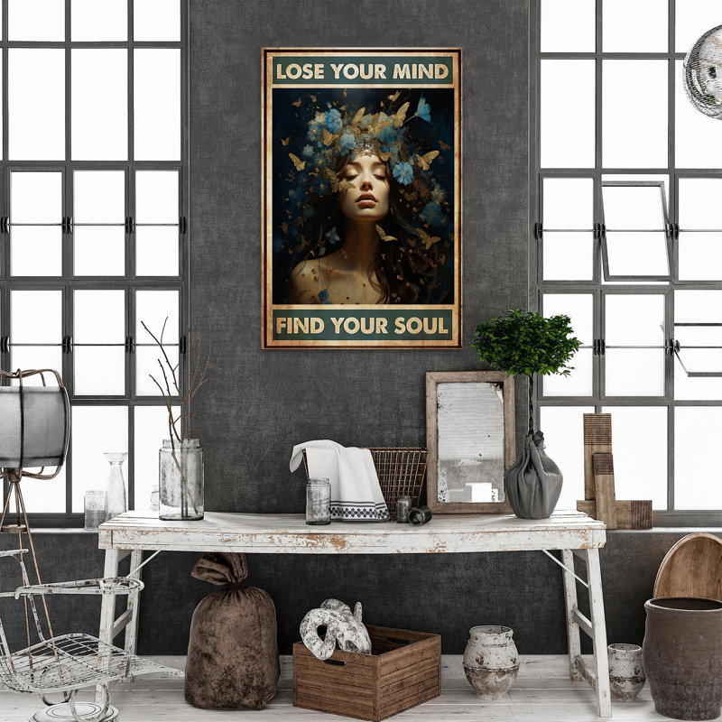"Blue Flowers Lose Your Mind" - 1 pièce, "Blue Flowers Lose Your Mind" sur toile, H 36 po x l 24 po x P 1,25 po
