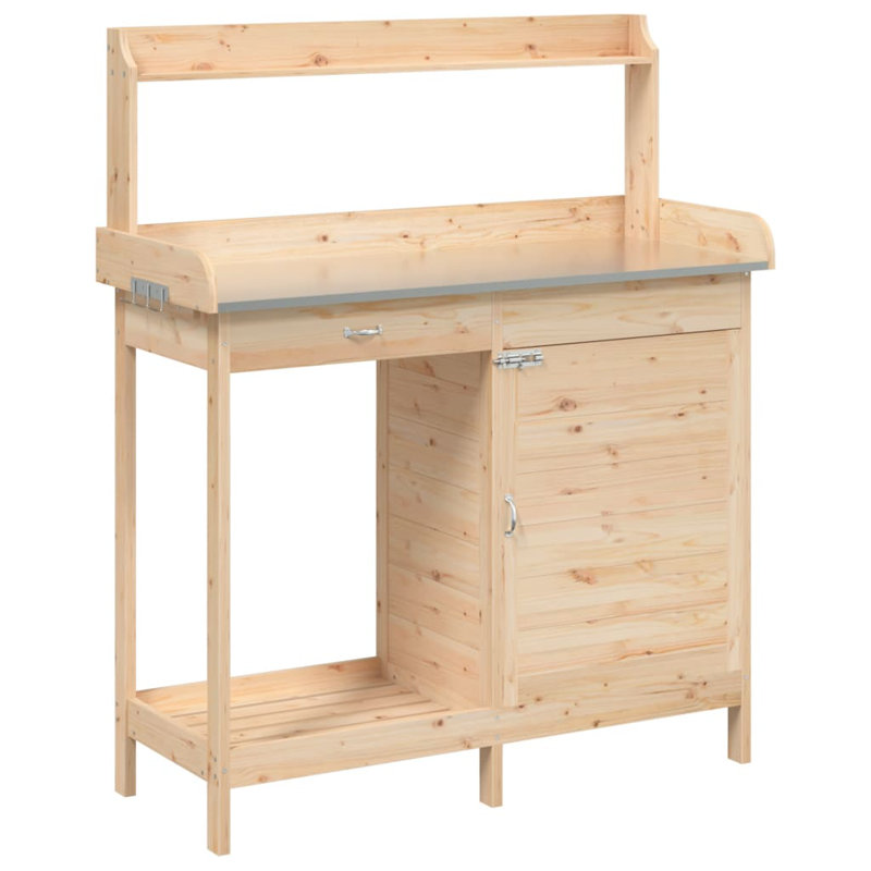 Wood Potting Bench, Light Brown
