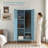 Metal Armoire Wardrobe Closet, 67" Tall Blue Lockable Wardrobe Cabinet with 2 Doors, Hanging Rod and Adjustable Shelves, Steel Clothing Storage Cabinet for Bedroom, Home, Cloak Room, Gym, Office-1404182221