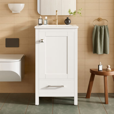 18" Single Bathroom Vanity With Ceramic Top