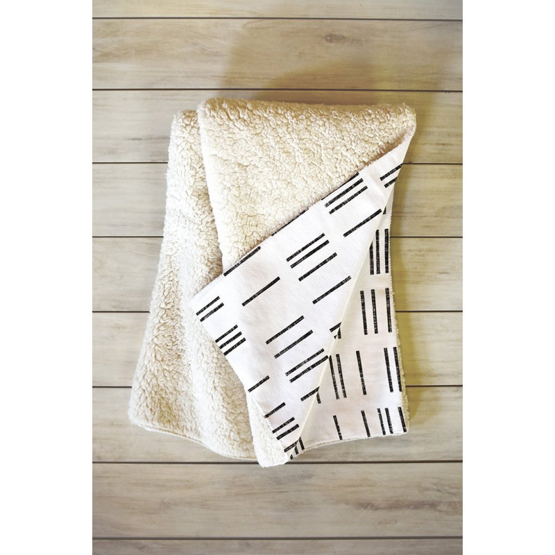 Couverture Holli Zollinger Mudcloth, L 60 po x l 50 po, Blanc