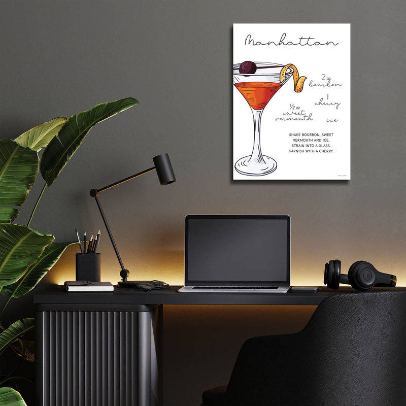  «Manhattan Recipe» par Susan Ball, art mural en verre acrylique, 12 po x 16 po