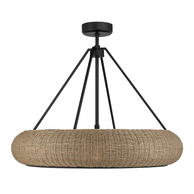 Gaia 4-Light Fan D'Lier in Warm Brass by Breegan Jane, Matte Black