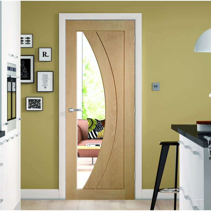 Internal Glazed Oak Salerno, 1981mm H x 838mm W x 35mm D