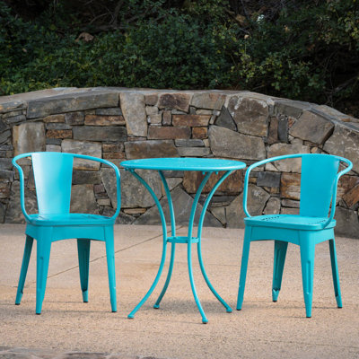 3 Pc Kd Metal For Garden In Teal - Weather- Powder Coated Iron Outdoor Alluring