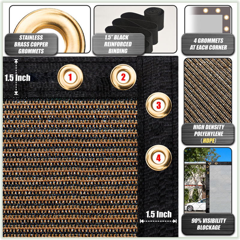 Green 6 ft x 50 ft UV-Resistant Privacy Fence Screen