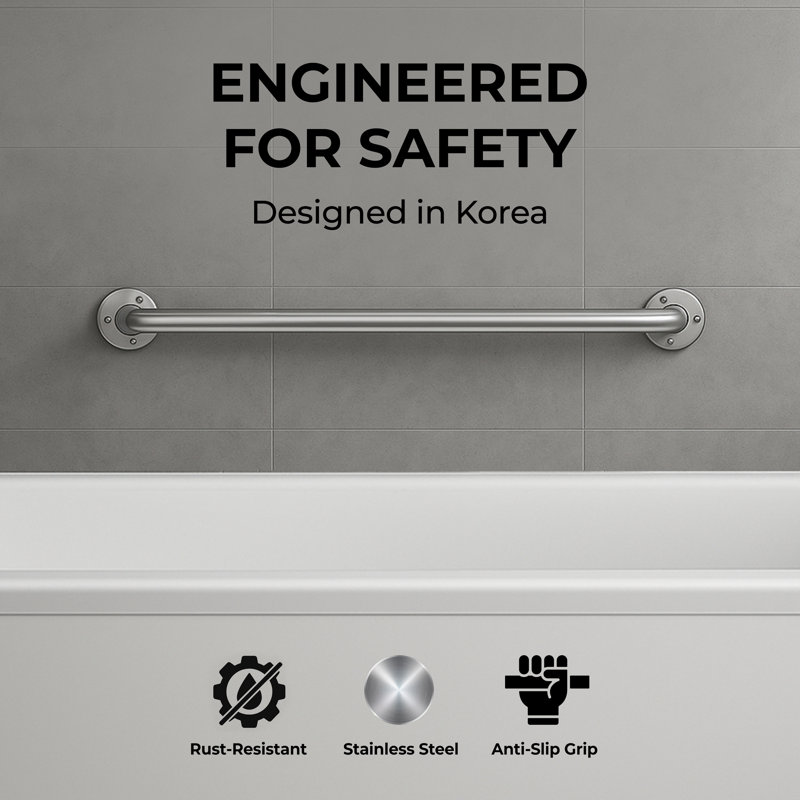 Stainless Steel Wall-mounted Grab Bar – Heavy Duty 32mm (1.26 Inch) Safety Handrail For Bathroom, Shower, Toilet – Elderly, Pregnant, Disabled Support Handle