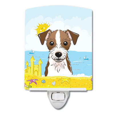 Jack Russell Terrier Summer Beach Ceramic Night Light