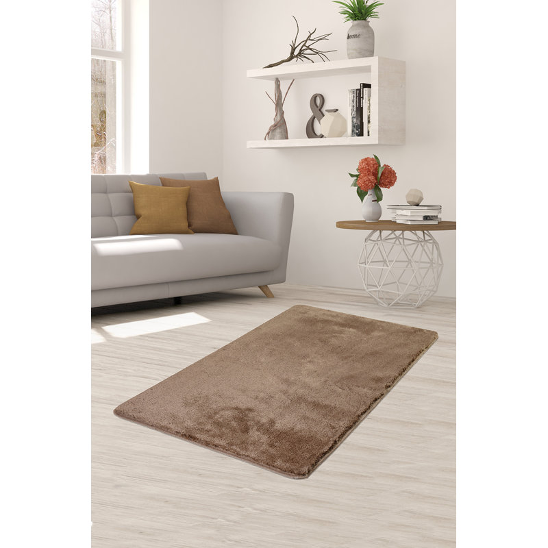 Elegant Mink Acrylic Carpet, 2.3 x 4.0 ft | 100% Acrylic, Pile Height: 0.7-1.2 in, 1.5 lbs/sq ft | Antibacterial, Non-Slip Underside, Machine Washable | Soft & Durable Area Rug for Living Room, Bedroom & Home Decor