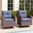 Red Barrel Studio® 2 Pieces Patio Furniture Set with Swivel Chairs, Rattan Wicker Rocking Glide Chairs-190912235