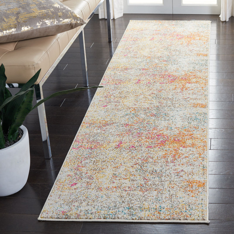 Madison Abstract Grey/Turquoise Area Rug, Runner 2'2" x 10'