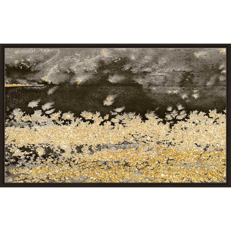«Gold Winds Square I», reproduction d'art sur toile encadrée, H 21,5 po x l 33,5 po x P 2 po