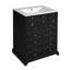 Meuble-lavabo de 24 po avec tiroir et deux portes à fermeture douce, armoire de rangement peinte moderne avec lavabo en céramique, meuble-lavabo simple élégant pour les petits espaces
