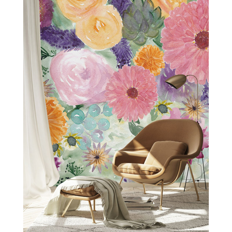 Murale florale, L 100 po x L 100 po