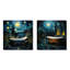 Blue Starlight Bathroom I - Ensemble de 2 carrés de salle de bain-807106268