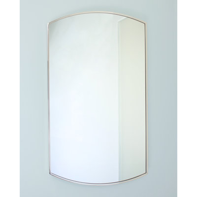 16x20 Harper Crescent Metal Framed Recessed Bathroom Medicine Cabinet, Arched Mirror, 14x18 in-Wall Opening, Powder-coated Steel, Adjustable Glass Shelves, Magnet Close