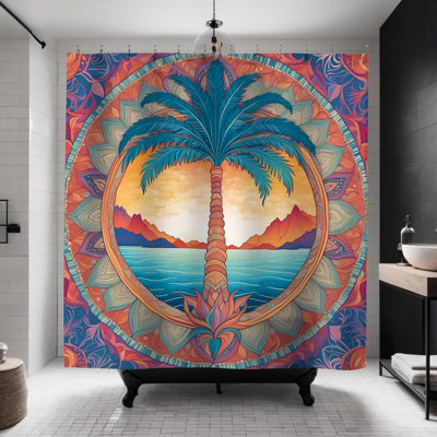 Waters Plam Tree Shower Curtain