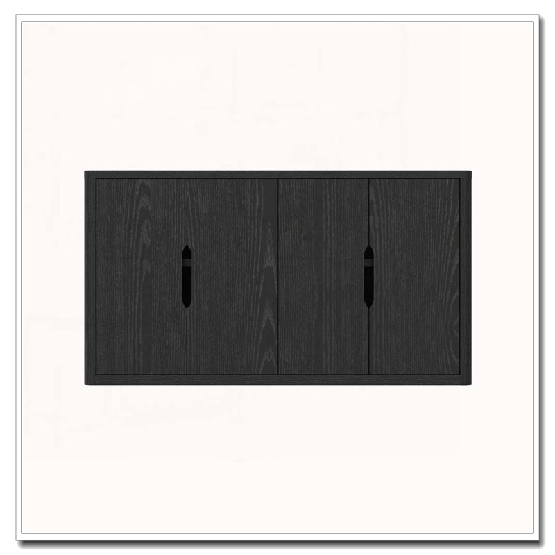 Armoire 4 portes avec rangement, Noir