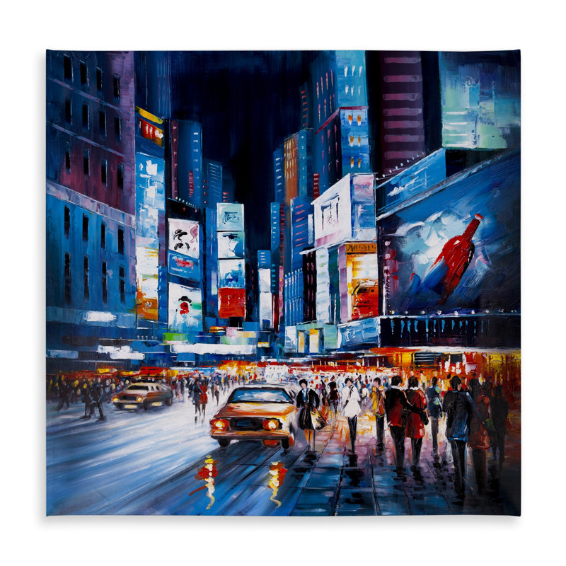 Times Square Perspective - Blue Indoor/Outdoor Tablecloth