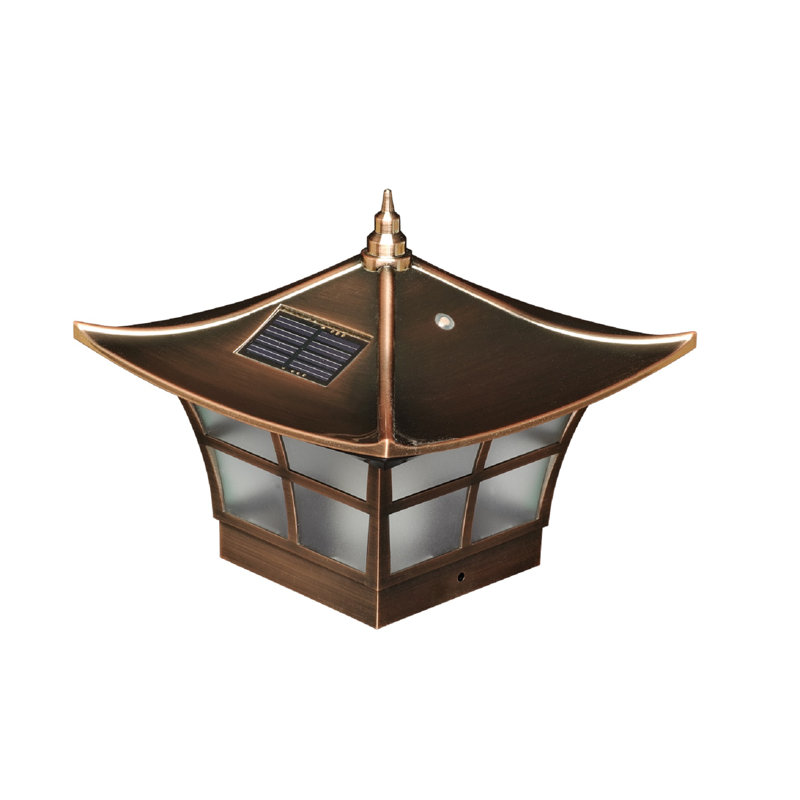 Solar Low Voltage Integrated LED Fence Post Cap Light 4 In. X 4 In. with Base Adapter Included