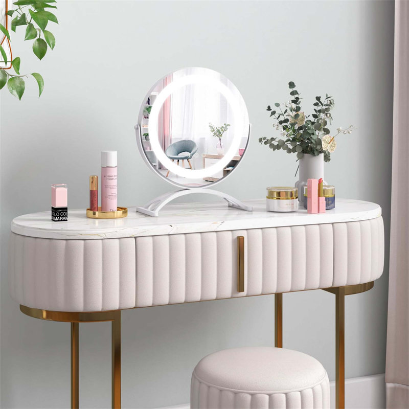 Metal Round Floor Mirror