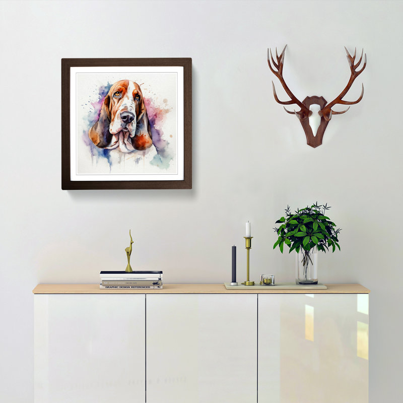 Single Picture Frame Print on Wood, Walnut
