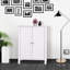 Armoire de rangement de salle de bain blanche à double porte avec tablette réglable - grande capacité pour les serviettes et les articles divers
