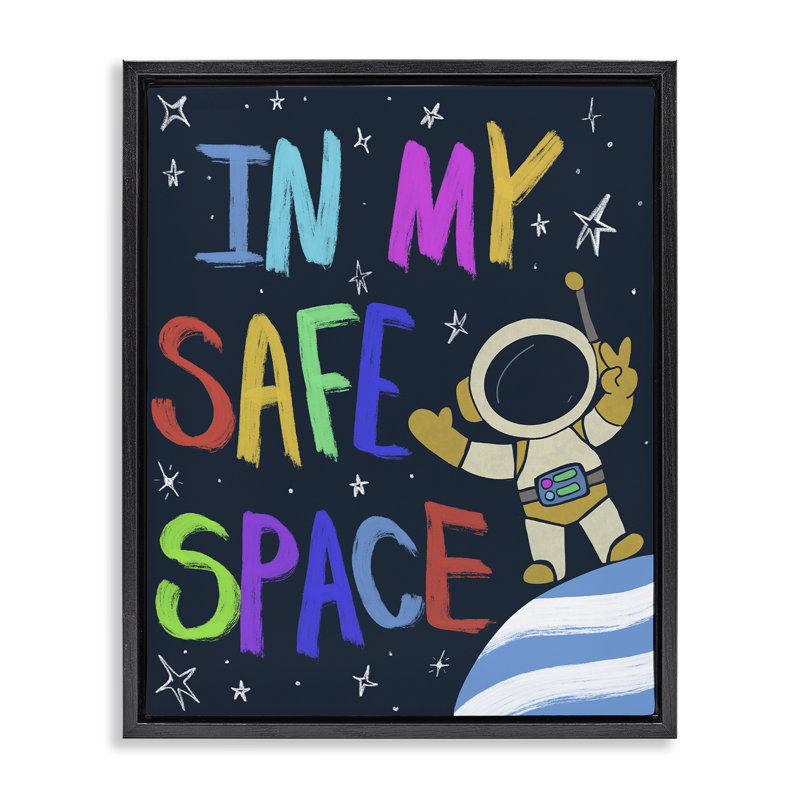 Cadre flottant «Comforting In My Safe Space», conception de Chen Alyesh, Cadre flottant noir de jais, H 21 po x l 17 po